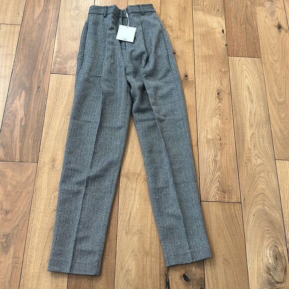 Tibi Herringbone Wool pants NEW with tags Size 0 - Picture 3 of 9